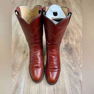 Vintage Justin 3510 Red Leather Boots Size 6 B EUC